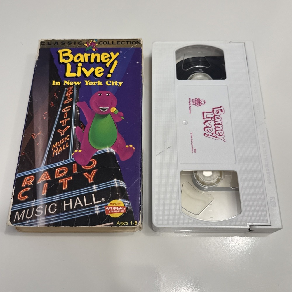 Barney Live In New York City VHS Tape 1994 Sing Along Songs Classic Collection